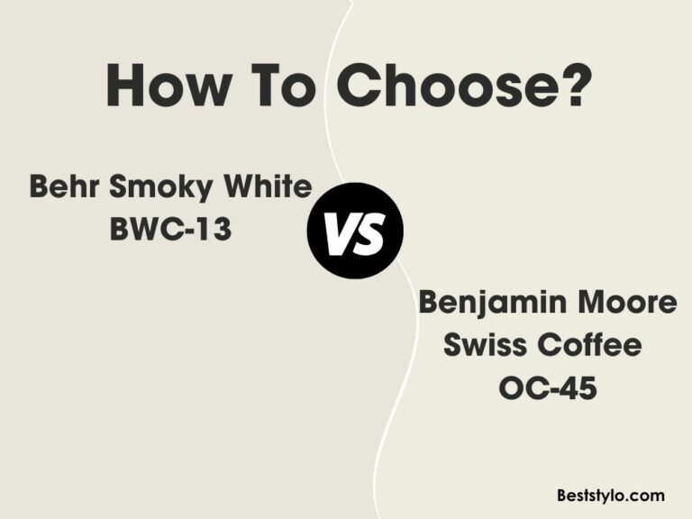 Behr Smoky White vs BM Swiss Coffee