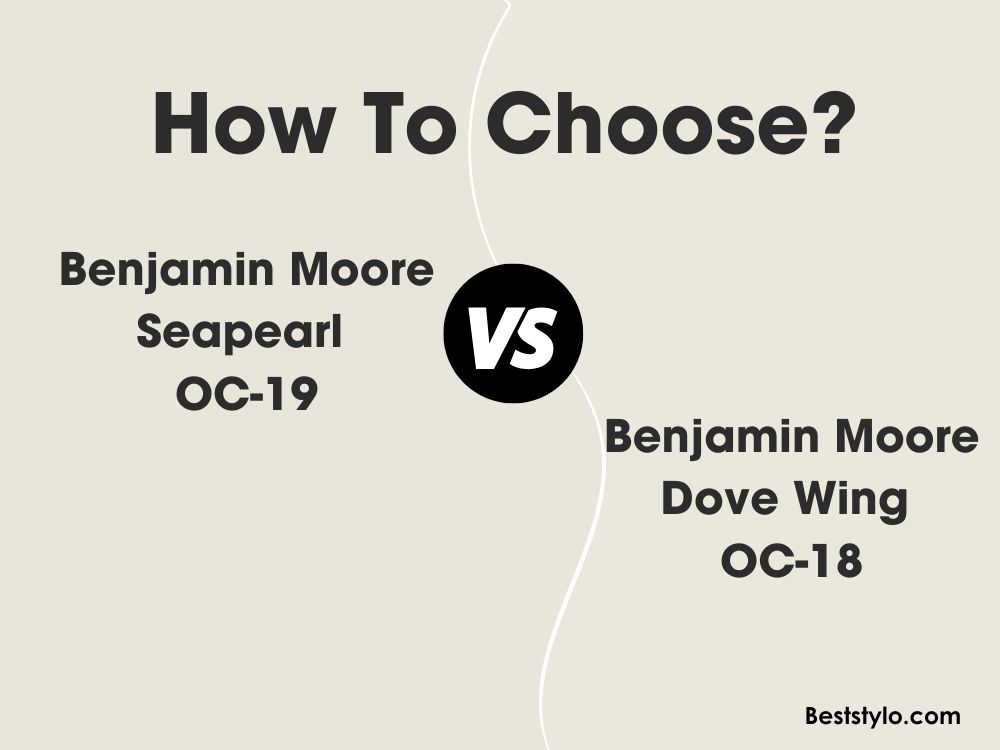 Benjamin Moore Dove Wing OC-18 vs Seapearl OC-19