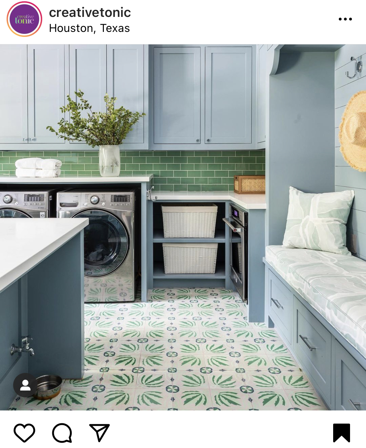 Blue Green Laundry Rooms