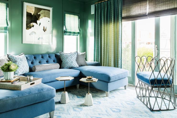 Blue Green Living Rooms