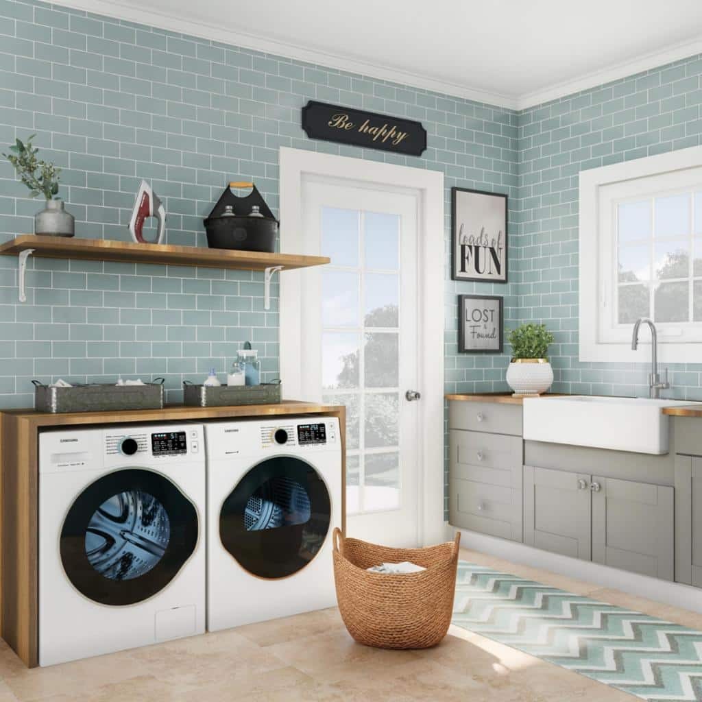 Cool Blue Laundry Rooms