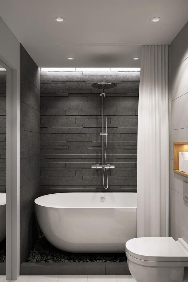 Gray Small bathroom