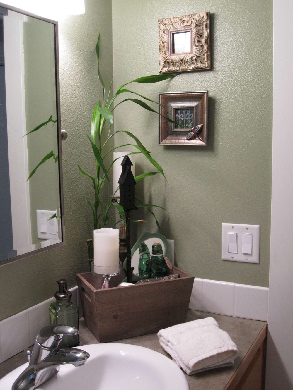 Olive Green bathroom