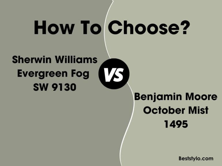 Sherwin Williams Evergreen Fog SW 9130 vs Benjamin Moore October Mist 1495
