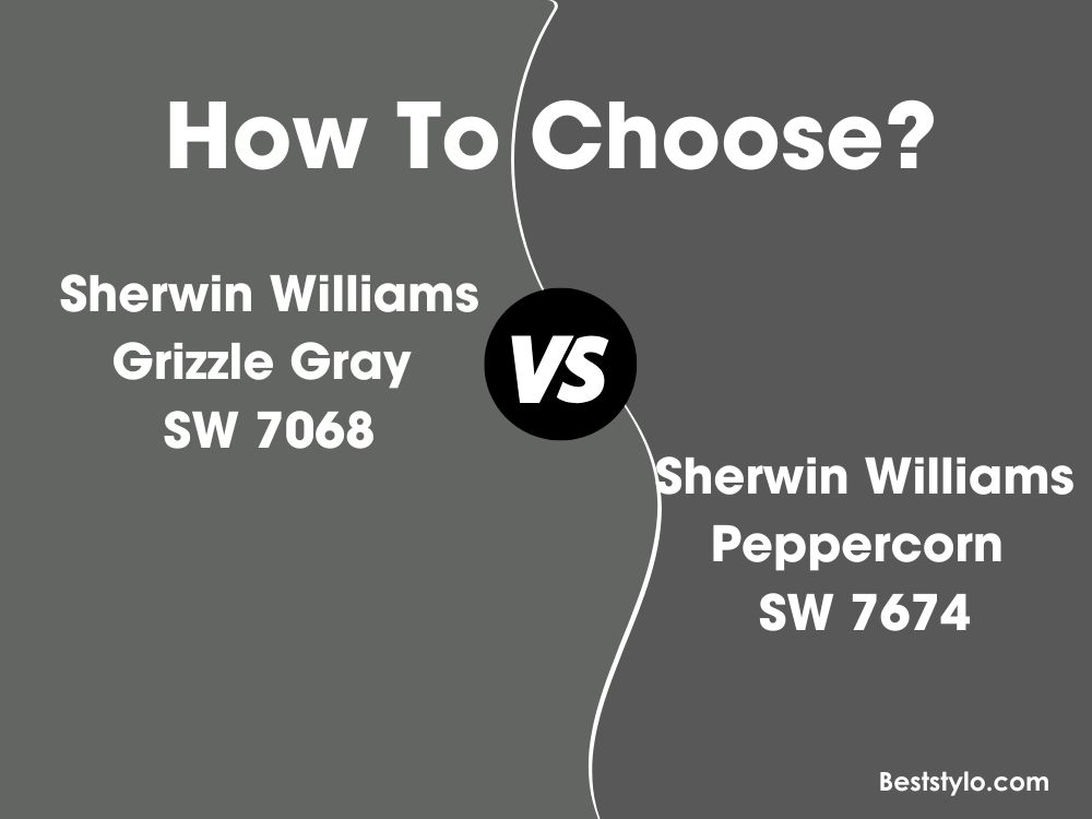 Sherwin Williams Grizzle Gray SW 7068 vs Sherwin Williams Peppercorn SW 7674