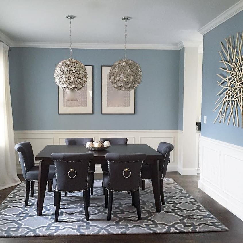 Warm Blue Gray Dining Rooms