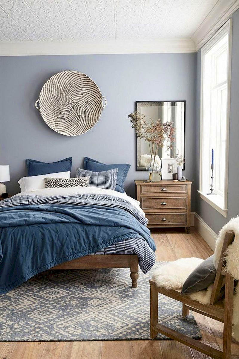 Blue Gray Calming Bedrooms