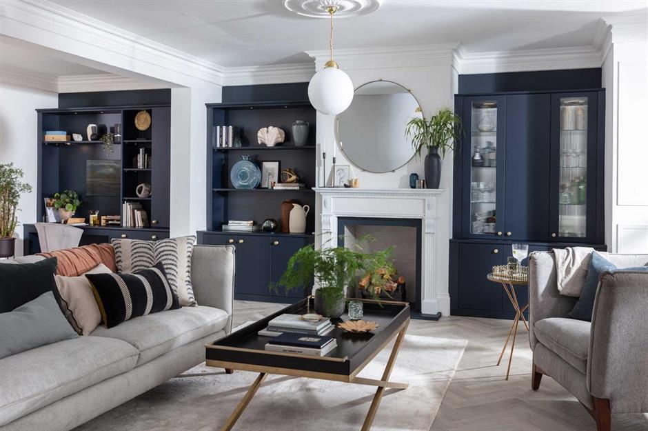 Blue Gray Laidback Living Rooms