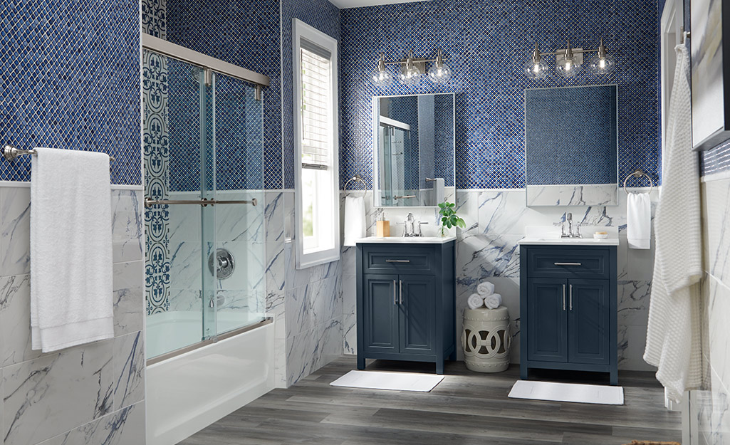 Blue Gray Soothing Bathrooms