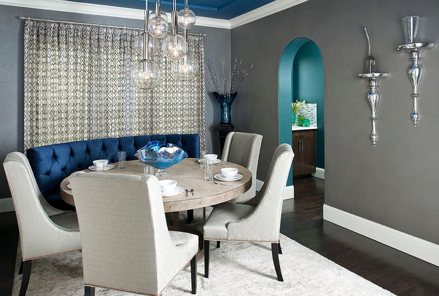 Blue Gray Stylish Dining Rooms