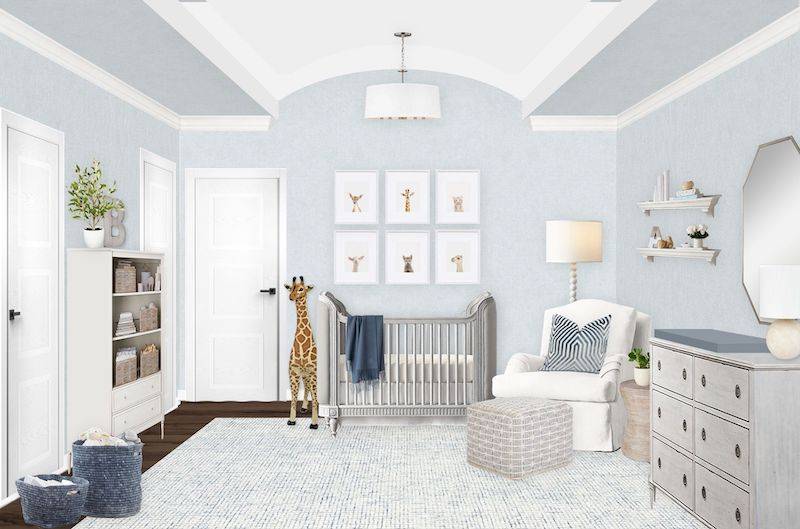 Light Blue Gray Kid Friendly Nurseries