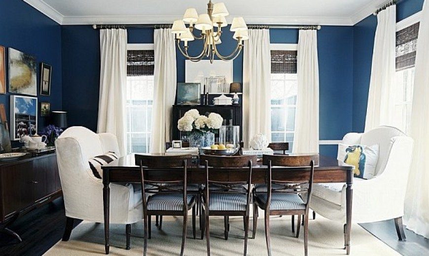 Navy Blue Cultured Dining Rooms