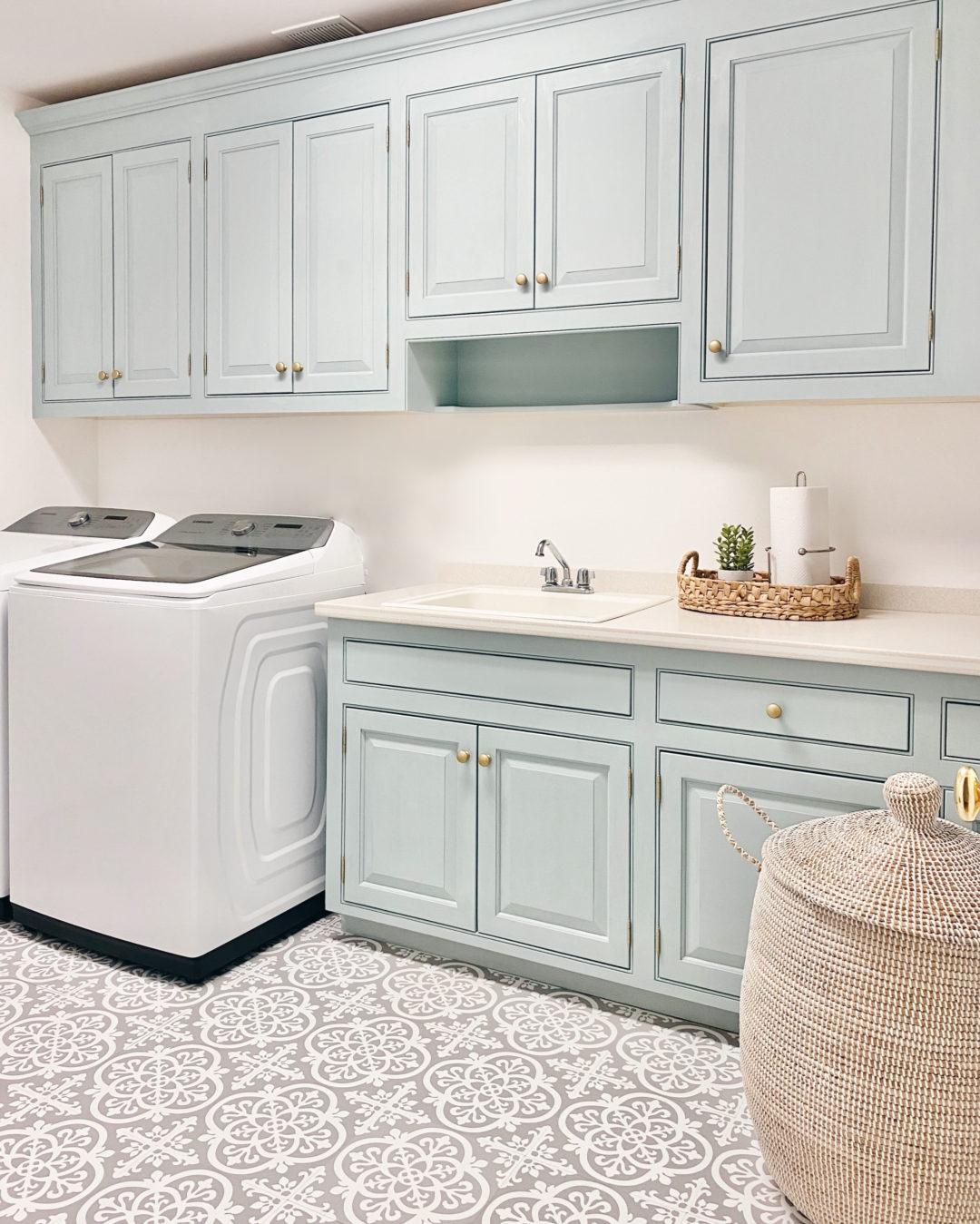 Neutral Blue Laundry Rooms