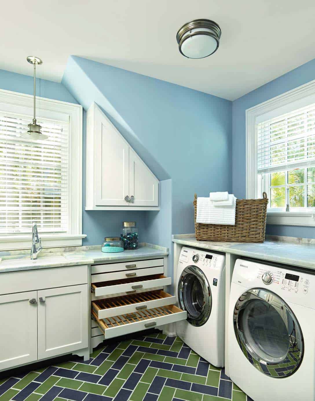 Pastel Blue Laundry Rooms